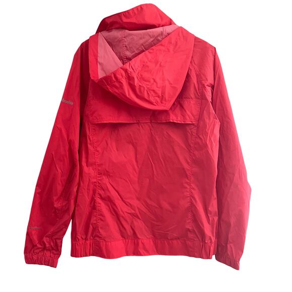 Columbia Red Hooded Rain Nylon Lightweight Jacket-Size Small - Picture 2 of 6